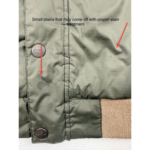 GoLite Men’s Puffer Vest Green Tan Outdoor Hiking Zip Snap Size M - Picture 2 of 5